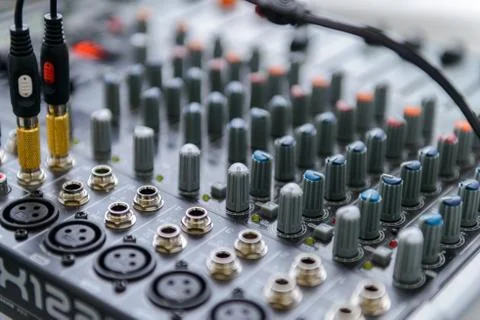 Professional sound engineer's console. Remote control for the sound engineer Stock Photos
