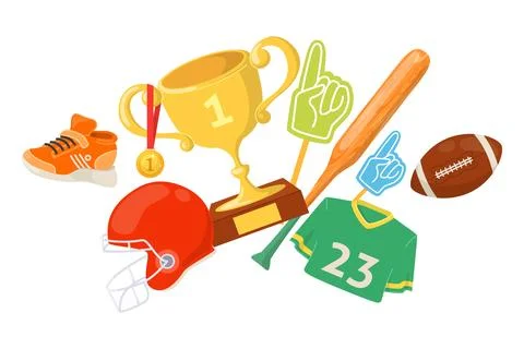 Professional sport, training and reward prize staff vector poster Stock Illustration