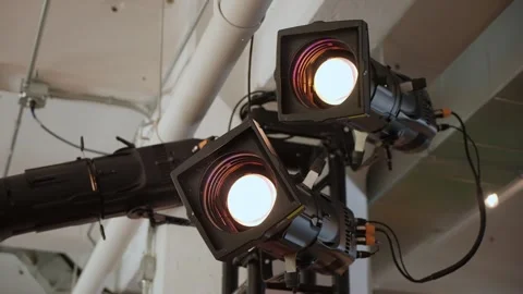 Professional Stage Lighting Equipment Designed for Use in a Modern Setting and Stock Footage 316511822