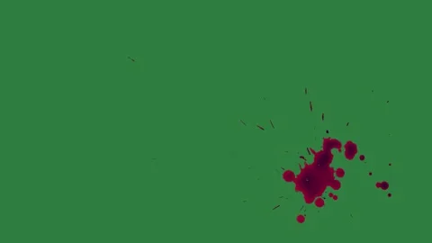 Professional Stain Dynamic With Blood Green Screen Element Stock Footage 338018044
