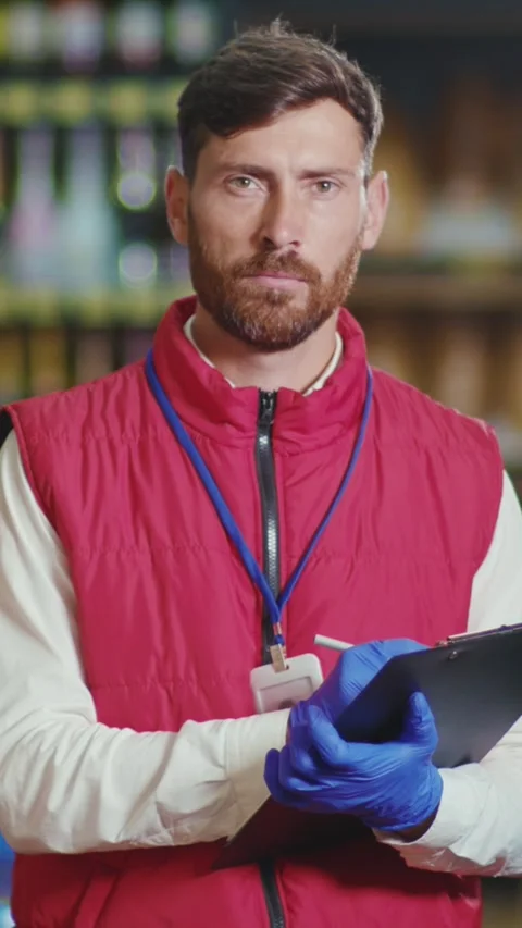 A Professional Stocker Undertaking Inventory Duties Within a Dynamic Retail Stock Footage 314366434