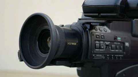 Professional studio camcorder on a tripod 스톡 동영상 95232798