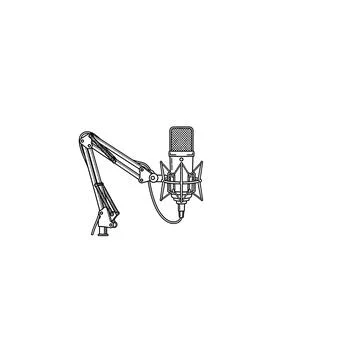 Professional studio condenser microphone on boom arm Ilustración de archivo