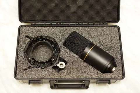 Professional studio condenser microphone Stock Photos