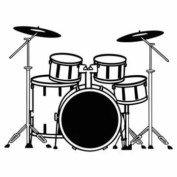 Professional Studio Drums Flat Vector Icon Stock Illustration