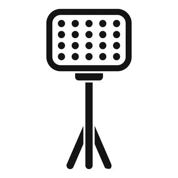Professional studio led lighting panel on tripod stand icon Illustrazione stock