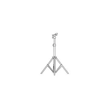 Professional studio light stand and camera tripod line art illustration Stock Illustration