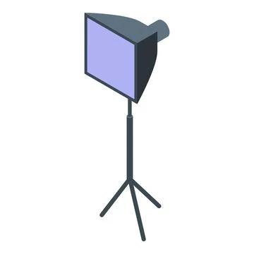 Professional studio lighting equipment standing on tripod illuminating scene Stock Illustration