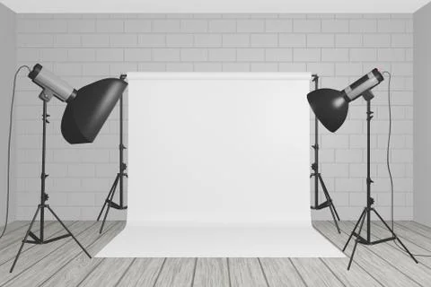 Professional studio lighting set up Stock Illustration