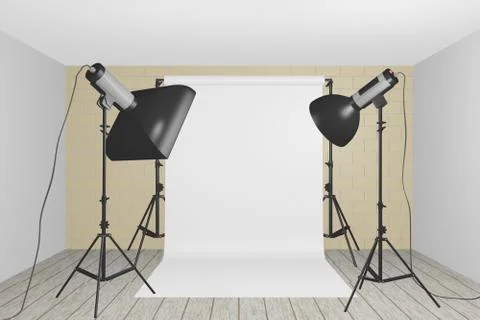Professional studio lighting set up Stock Illustration