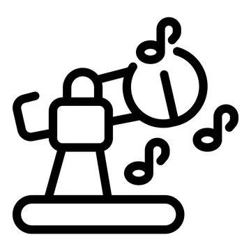 Professional studio microphone broadcasting music icon Stock Illustration