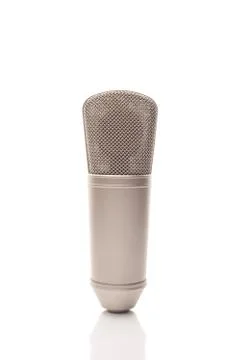 Professional studio microphone isolated on white background Stock Photos