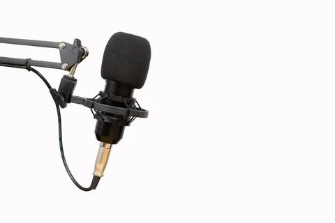Professional studio microphone isolated on the white background with copy s.. Stock Photos
