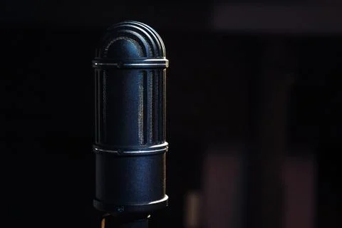 Professional Studio Microphone. light brush Stock Photos