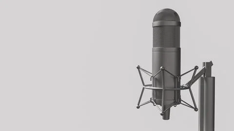 Professional Studio Microphone For Podcast Recording 3d render. Stock Illustration