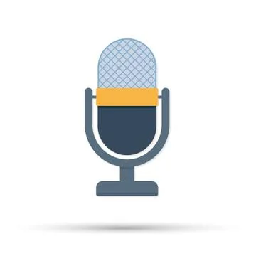 Professional studio microphone. Sound recording equipment concept. Vector ill Stock-Illustration