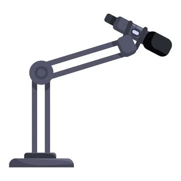 Professional studio microphone standing on adjustable arm Illustrazione stock