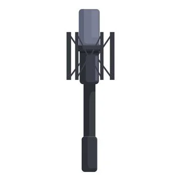 Professional studio microphone standing on a stand for recording audio Stock Illustration