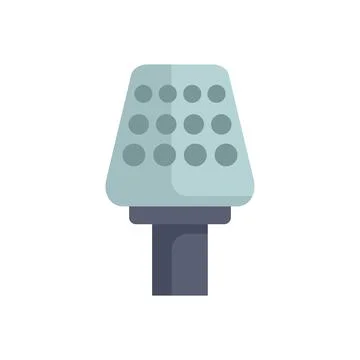 Professional studio microphone standing on stand icon Stock Illustration