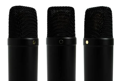 Professional studio microphone on white background Stock Photos