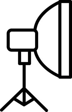 Professional studio softbox lighting line art icon 库存插图