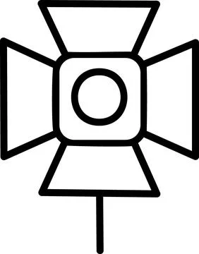 Professional studio spotlight fixture line art icon 库存插图