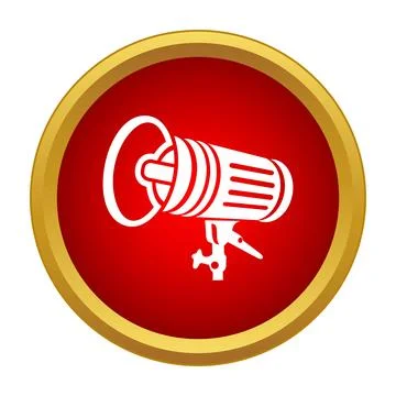 Professional studio strobe light icon on red background イラスト素材