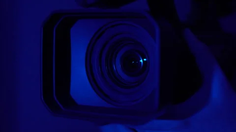 Professional Studio Video Camera Panning And Zooming Video Camcorder Lens Stock Footage 276113934
