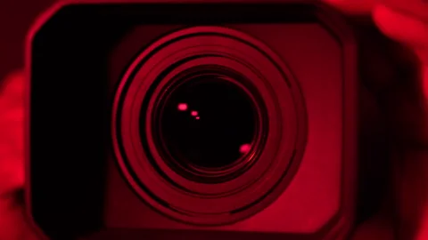 Professional Studio Video Camera Panning And Zooming Video Camcorder Lens Stock Footage 276114507