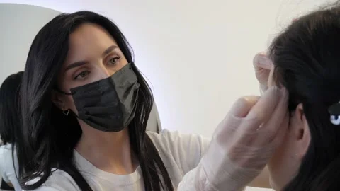 Professional styling eyebrows Stock Footage 154937704