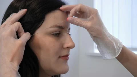 Professional styling eyebrows Stock Footage 154937759