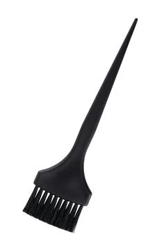 Professional styling tools, black nylon bristle hair dye brush isolated on .. Stock Photos