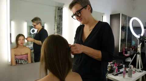 Professional stylists working on a way Stock Footage 68647767