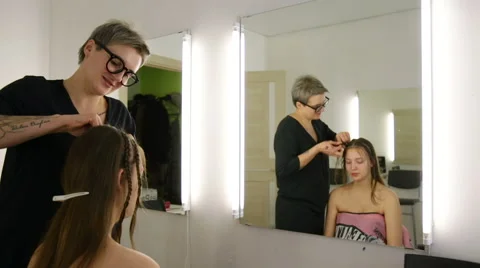 Professional stylists working on a way Stock Footage 68647938