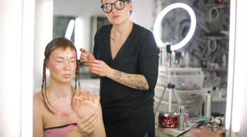 Professional stylists working on a way Video stock 68851680