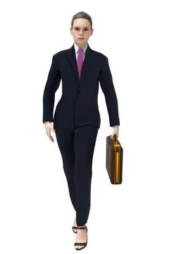 A professional in a suit carrying a briefcase 스톡 일러스트