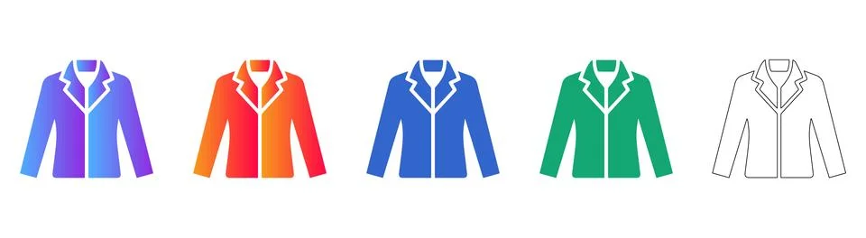 Professional Suit Jacket Icon Set Stock Illustration