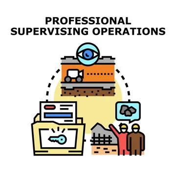 Professional supervising operations concept vector illustration Stock Illustration