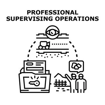 Professional supervising operations concept vector illustration Stock Illustration