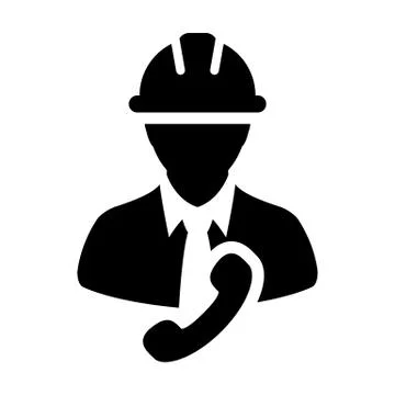 Professional Support icon vector male construction service worker person Stock Illustration