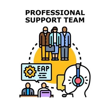 Professional support team providing eap services assisting employees Stock Illustration