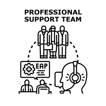 Professional support team providing eap services assisting employees Stock Illustration