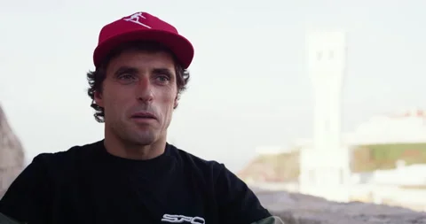 Professional surfer Sergio Cosme talking about being part of Red Chargers Video stock 156274241