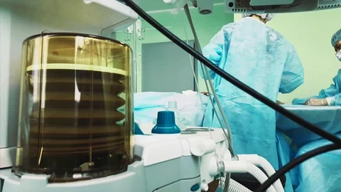 Professional surgeons performing difficult opeartion on a nose in a clinic Stock Footage 116614041