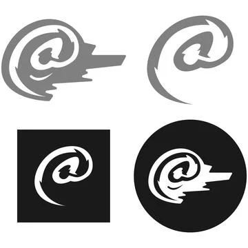 Professional At Symbol Digital Icon 库存插图