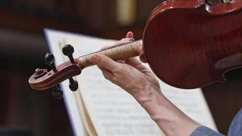 Professional symphonic string orchestra performing on stage and playing a 库存影片 274260109