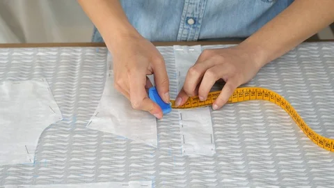 Professional tailor working with fabrics. Stock Footage 90423689