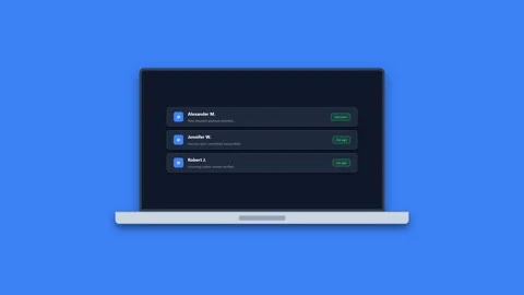 Professional Task Notification Dashboard Interface Animation Stock Footage 347626511