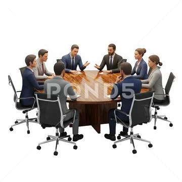 Professional team engaged in collaborative discussion around a conference t.. PSD 템플릿