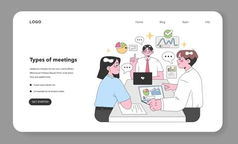 Professional team evaluates crucial data Flat vector illustration 스톡 일러스트